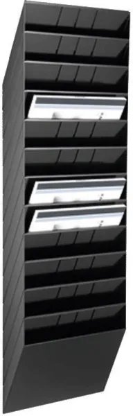 Fackssystem med/12 fack svart A4 liggande FLEXIBOXX