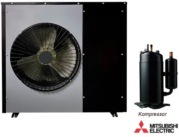 Luft-vattenvärmepump Andersen Electric Nordic One med WiFi, 12 kW, Svart